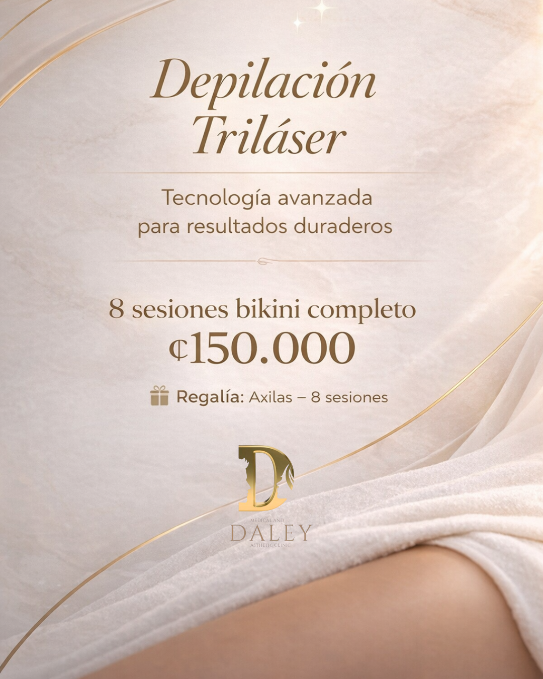 Depilación Triláser — 8 sesiones ₡150,000